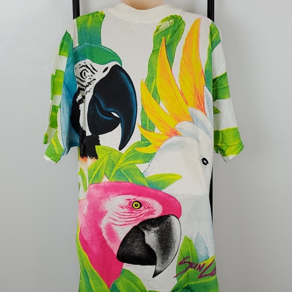 Vintage Hanes Heavyweight t-shirt Parrots graphic - Picture 4 of 11